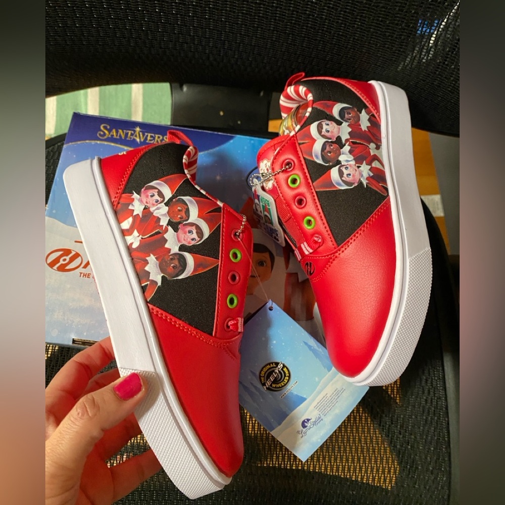 Heelys Red and Black Elf Print Holiday Roller Shoes